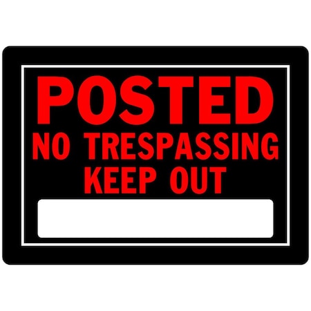 Hillman English Black No Trespassing Sign 10 in. H X 14 in. W 840141
